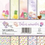 set de 6 papeles Dulces Momentos AMELIE PRAGER scrapbooking La esquinita del scrap México