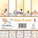 set de 6 papeles Vamos de Picnic AMELIE PRAGER scrapbooking La esquinita del scrap México