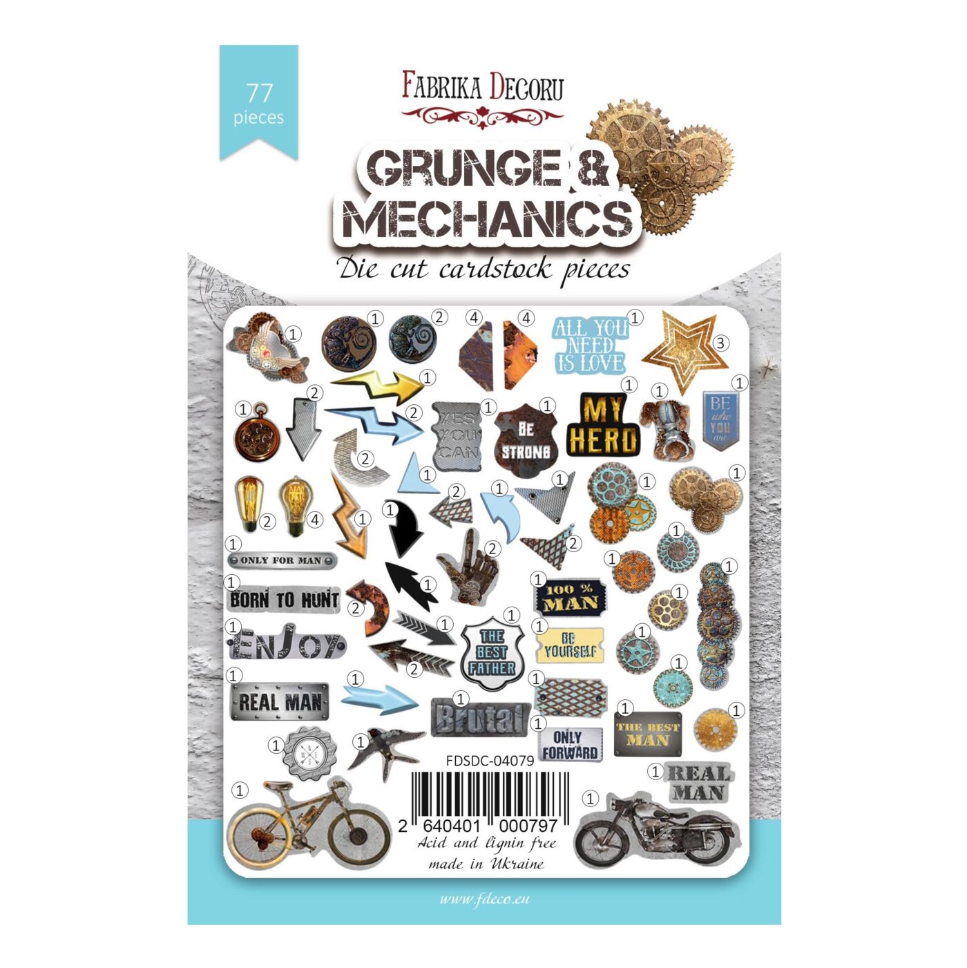 colección GRUNGE AND MECHANICS die cuts Fabrika Decoru scrapbooking La esquinita del scrap México