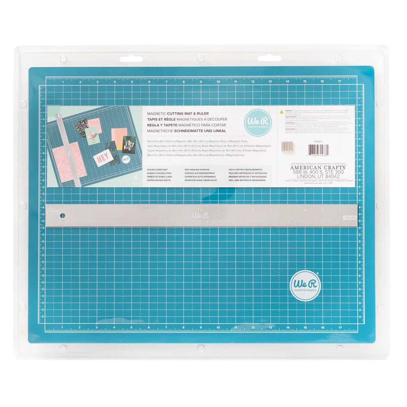 tapete de corte magnético WRMK 70938-1 con regla e imanes scrapbooking La esquinita del scrap México