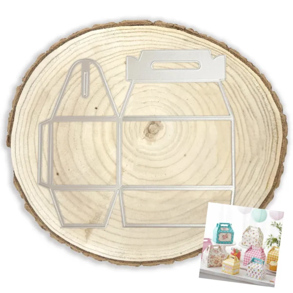 Troquel suaje cajita lonchera 3D 145x85x110 mm para recuerdos y regalos en scrapbooking