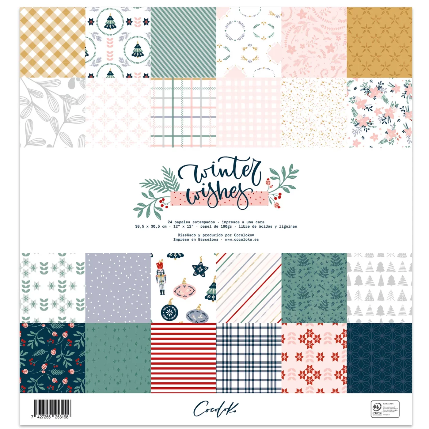 pad de papeles 12x12 colección Winter Wishes Cocoloko scrapbooking La esquinita del scrap México 1