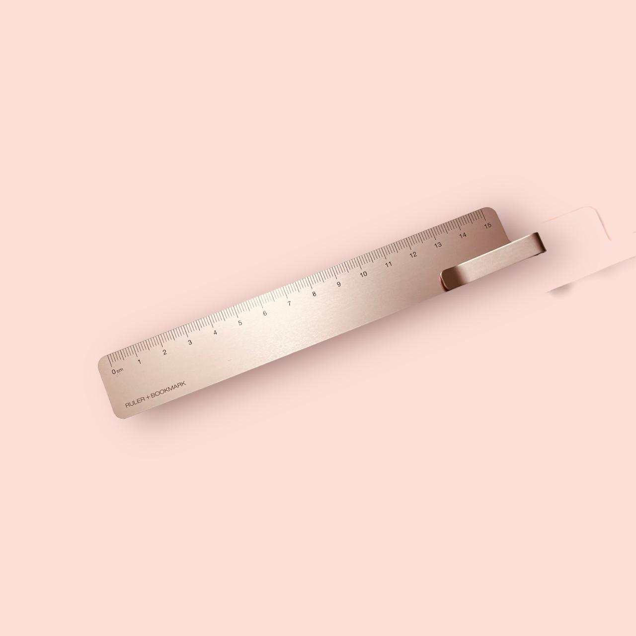regla con marcapáginas y clip color oro rosa scrapbooking La esquinita del scrap México 2