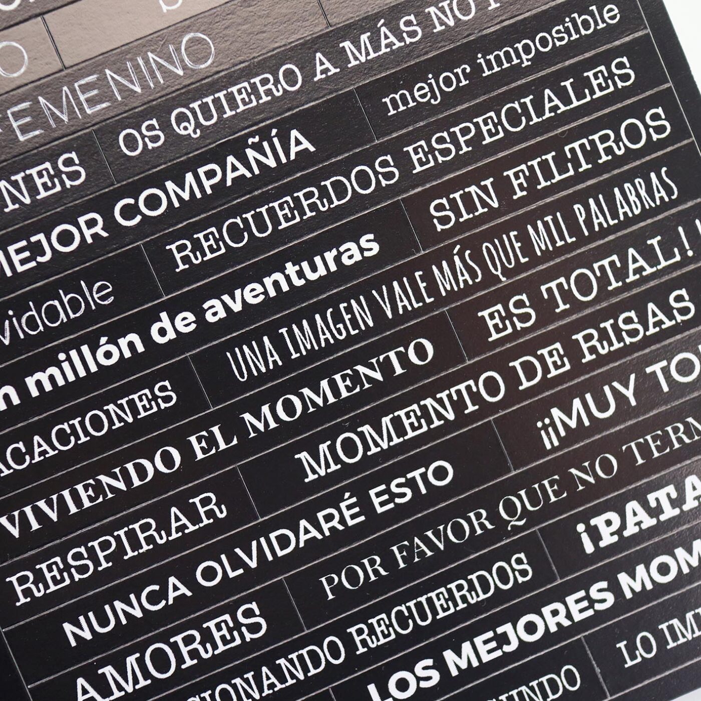 stickers frases negro especial documenta Rita's Diary Alúa Cid scrapbooking La esquinita del scrap México 3