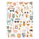 stickers puffy ilustraciones colección Pensacola Mintopía scrapbooking La esquinita del scrap México 1