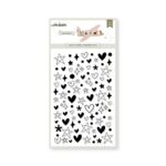 stickers puffy básicos blanco y negro colección POSTCARDS navidad Lora Bailora scrapbooking La esquinita del scrap México