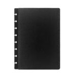 cubierta de polipiel para agendas y cuadernos A5 para discos de happy planner negro