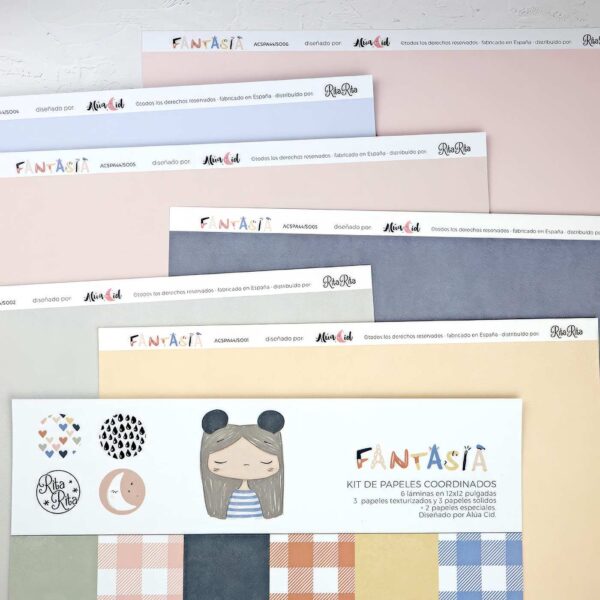 kit de papeles sólidos + especiales de 12x12 Fantasía Alúa Cid scrapbooking La esquinita del scrap México 1