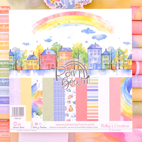 pad de 22 papeles a una cara de 12x12 Rainbow Johanna Rivero Bellas y Creativas La esquinita del scrap México 1