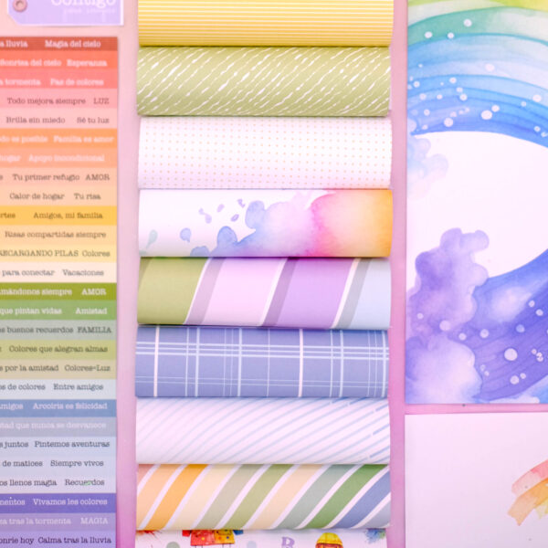 pad de 22 papeles a una cara de 12x12 Rainbow Johanna Rivero Bellas y Creativas La esquinita del scrap México 4