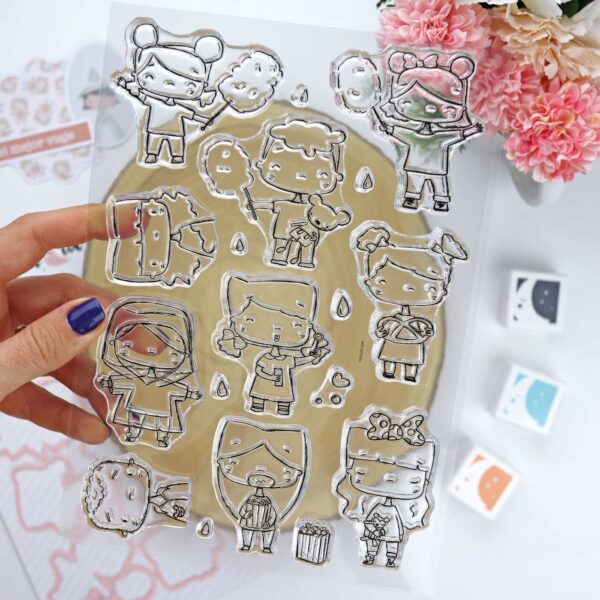 set de sellos Feria Fantasía Alúa Cid scrapbooking La esquinita del scrap México 1