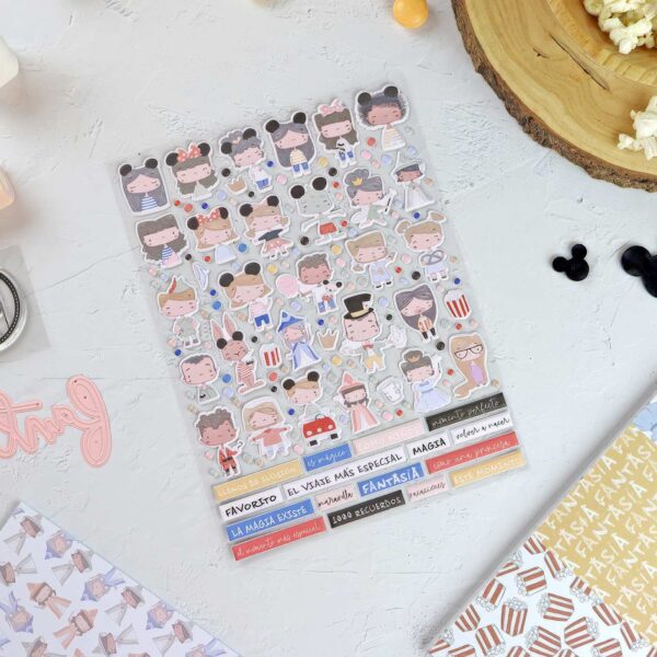 stickers puffy Fantasía Alúa Cid scrapbooking La esquinita del scrap México 1