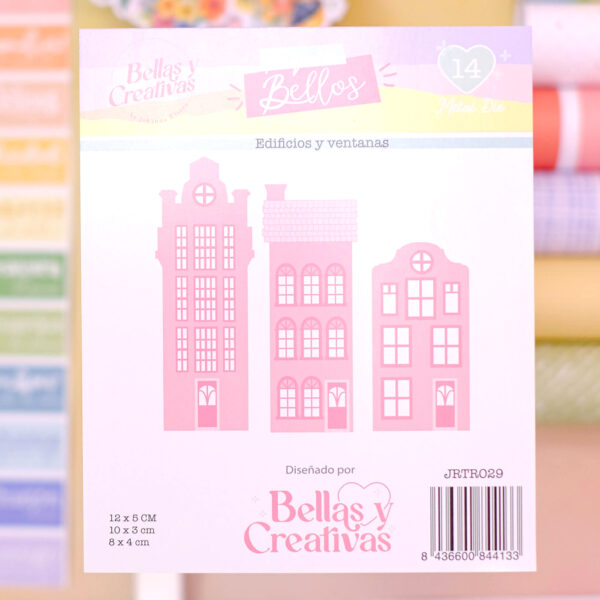 troquel edificios y ventanas colección Rainbow Johanna Rivero Bellas y Creativas La esquinita del scrap México 1
