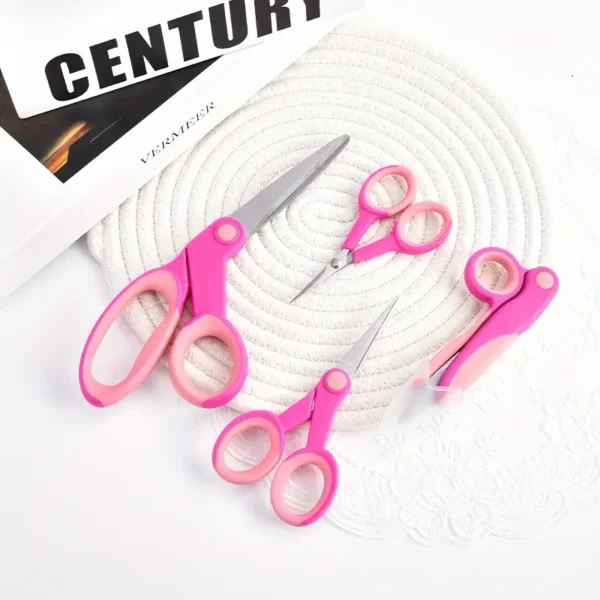 set de 4 tijeras rosa para papelería y costura La esquinita del scrap Méxco 5