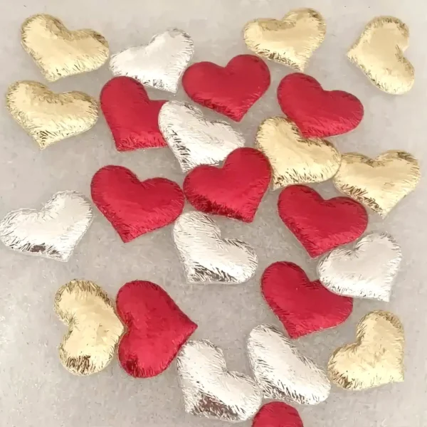 set de mini corazones efecto metalizado embellishment scrapbook La esquinita del scrap México 1