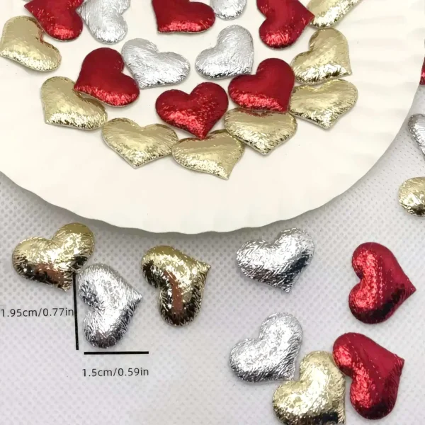 set de mini corazones efecto metalizado embellishment scrapbook La esquinita del scrap México 5