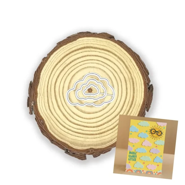 Troquel nubes anidadas, nube mayor 42x30 mm, perfecto para escenas de cielo y proyectos de bebé