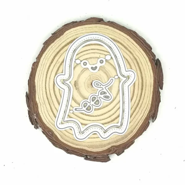 Troquel fantasma doble capa para scrapbooking y tarjetería; suaje compatible con Big Shot; ideal para Halloween, shakers y etiquetas