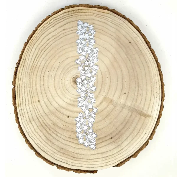 Troquel cenefa flores pequeñas XL 32 × 210 mm; suaje borde largo para tarjetería y scrapbooking; compatible con Big Shot