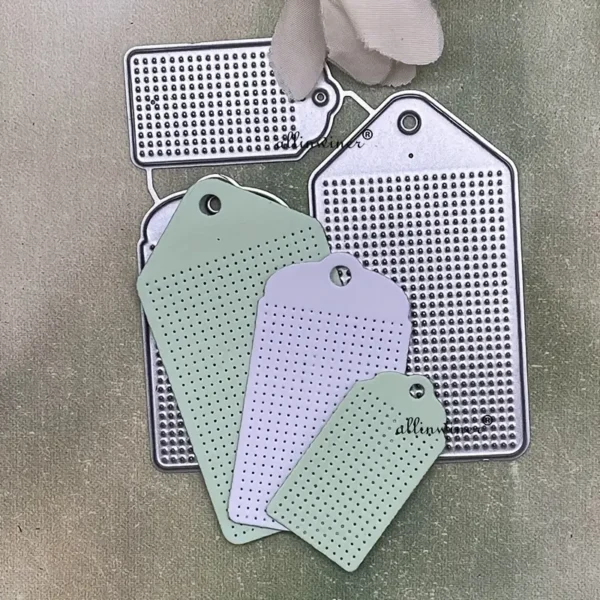 Troquel suaje de etiquetas para bordado 35x63 mm para proyectos de scrapbooking y regalos personalizados