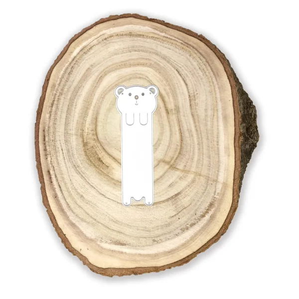 Troquel suaje marcapáginas de oso 37x100 mm para proyectos de lectura y regalos creativos