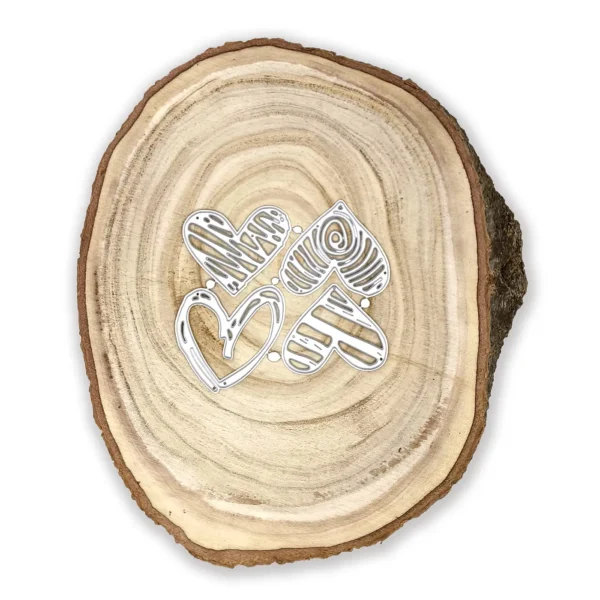 Troquel suaje set de corazones garabateados 45x40 mm para proyectos románticos y de San Valentín