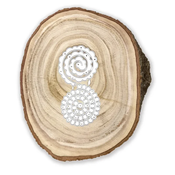 Troquel suaje set de flores en espiral 3D 57x60 mm para decorar proyectos de scrapbooking y tarjetas