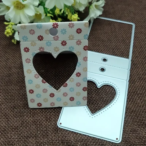 Troquel suaje solapa para bolsas con corazón 47x130 mm para empaques personalizados y detalles románticos