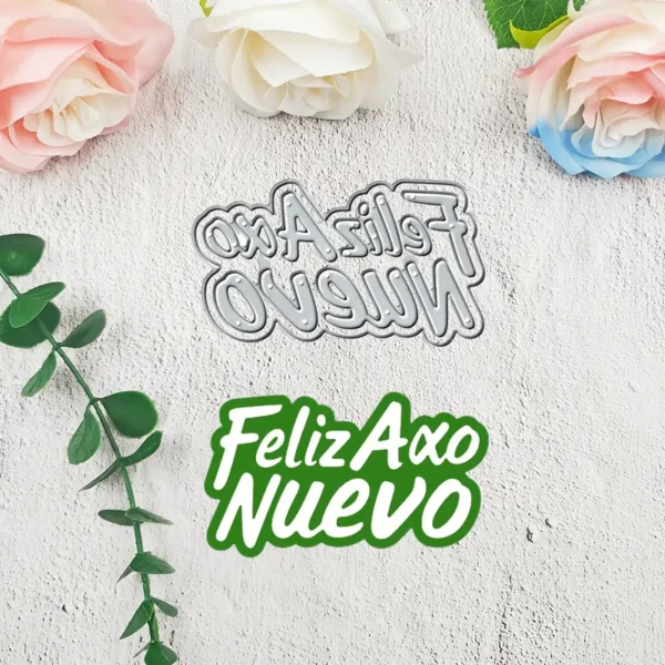 079418 troquel suaje texto con doble capa Feliz Año Buevo 76 4