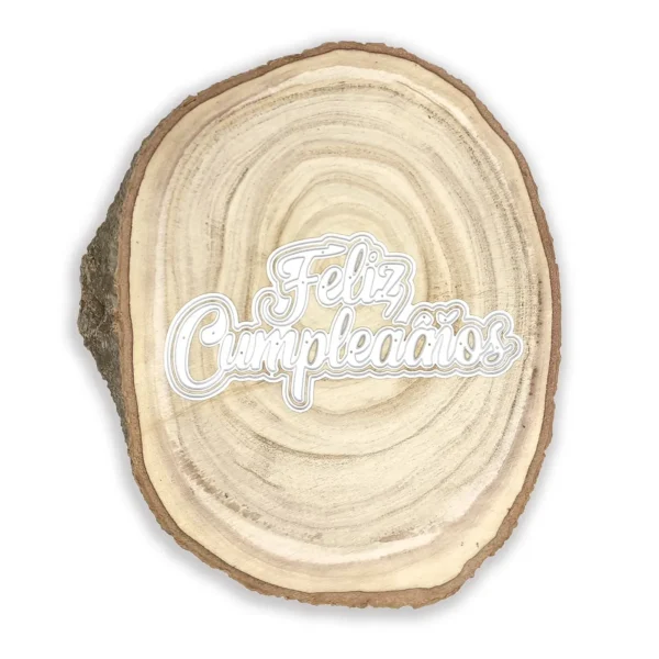Troquel suaje texto Feliz Cumpleaños con doble capa 95x75 mm para tarjetas y decoraciones de fiesta