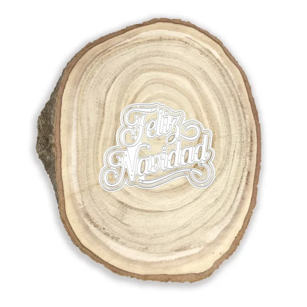 Troquel suaje texto Feliz Navidad con doble capa 95x75 mm para tarjetas y decoraciones navideñas