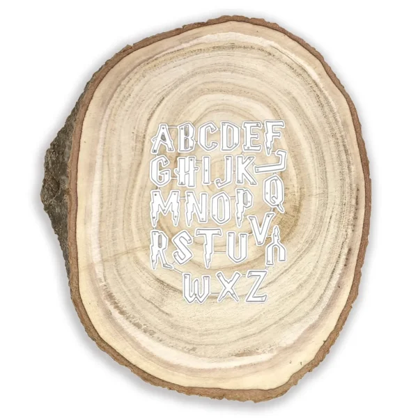 Troquel suaje abecedario mayúsculas estilo Harry Potter, letra M 16x20 mm