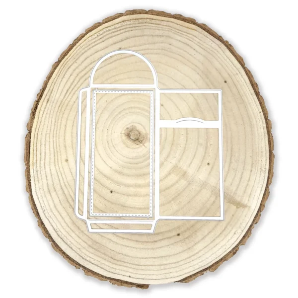 Troquel suaje caja 3D tipo sobre rectangular con pestaña, medida 67x125x10 mm