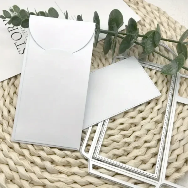 Troquel suaje caja 3D tipo sobre rectangular con pestaña, medida 67x125x10 mm