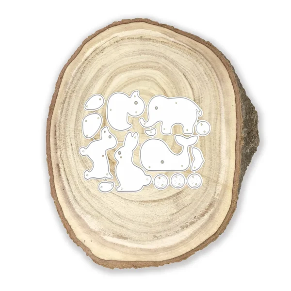 Troquel suaje set de animales con ruedas tipo juguete, elefante de 55x35 mm, ideal para scrapbooking infantil