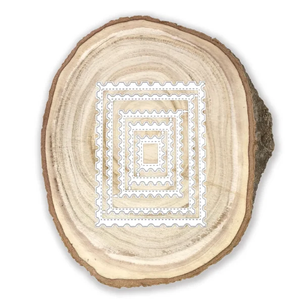 Troquel suaje nido de rectángulos con borde dentado, tamaño más grande 87x107 mm