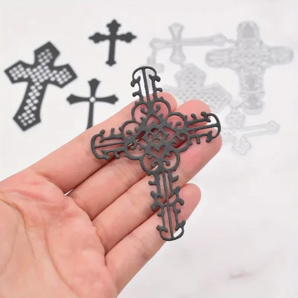 Troquel suaje set de cruces para comunión, bautizo y confirmación, cruz más grande de 50x70 mm