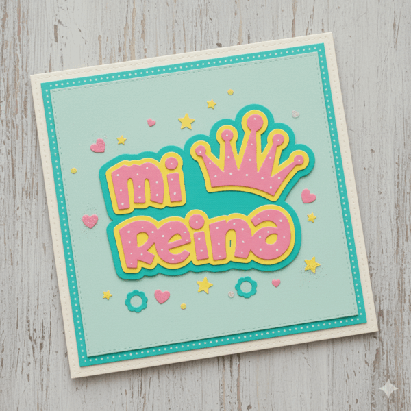 129285 troquel suaje texto mi reina con corona ejemplo 2