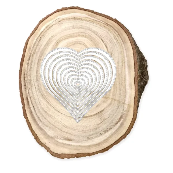 Nido de corazones con pespunte de 110x110 mm, ideal para tarjetas y proyectos románticos