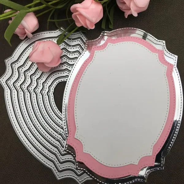 Troquel suaje nido de óvalos con pespunte, tamaño 100x135 mm