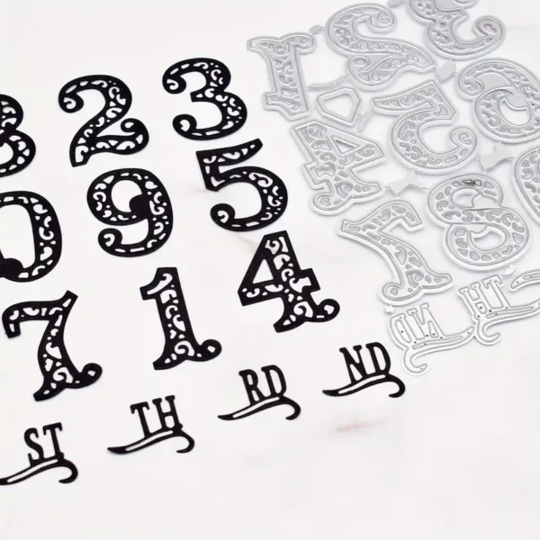 Set de números con arabescos de 30 mm de alto, ideal para cumpleaños y álbumes