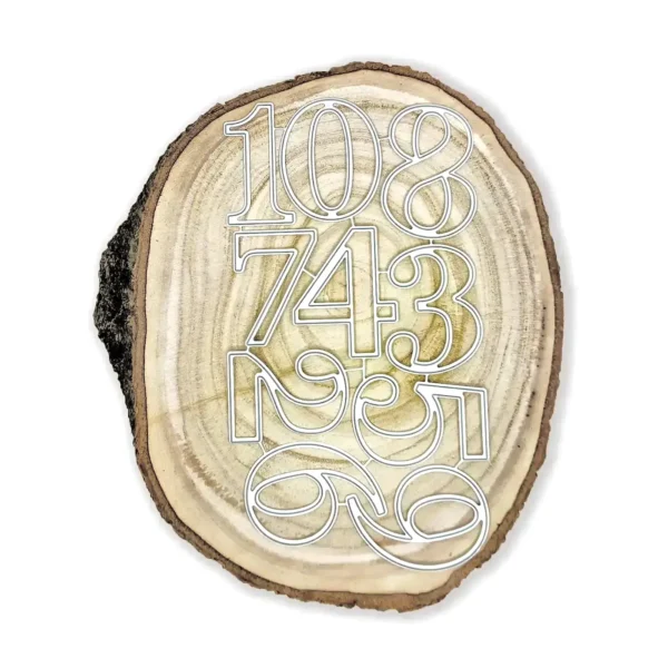 Troquel set de números grandes 0–9; tamaño de referencia 40x55 mm (número 8); ideal para cumpleaños, aniversarios y calendarios; compatible con Big Shot