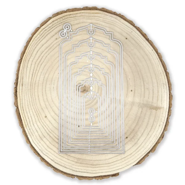 199 troquel suaje nido de etiquetas tags con borde arabesco 73