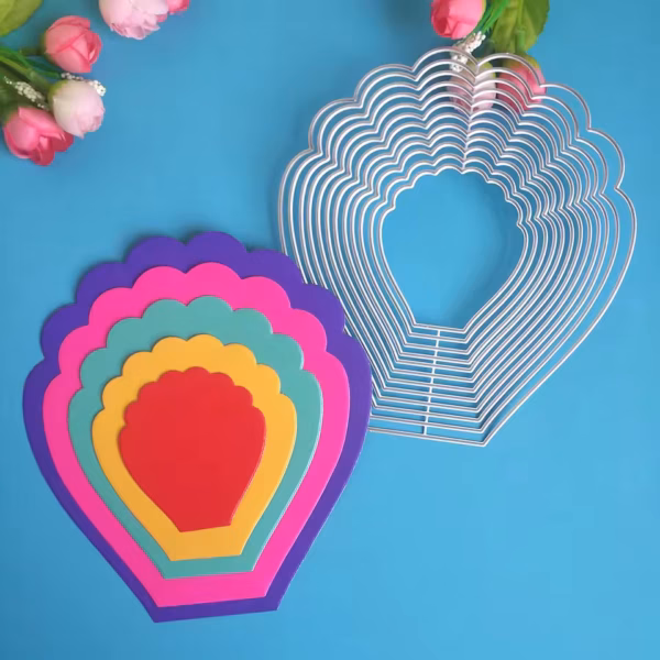 Nido de troqueles de pétalos para crear flores 3D de hasta 140x153 mm, ideal para scrapbooking y tarjetería