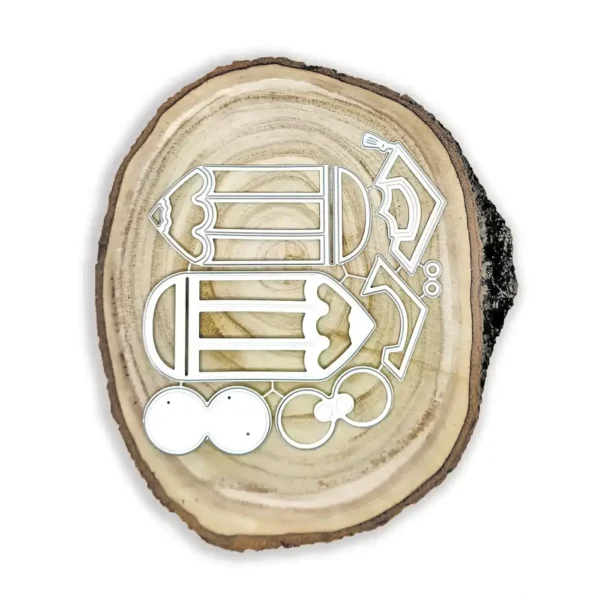 Troquel set de lápices en capas con birrete; lápiz grande 100x45 mm; ideal para regreso a clases y graduación; compatible con Big Shot
