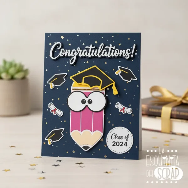 199066 troquel suaje set de lápices birrete escuela ejemplo