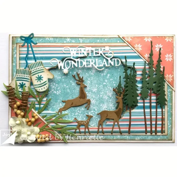 Troquel suaje conjunto de abetos 30x90 mm para escenas invernales y proyectos navideños