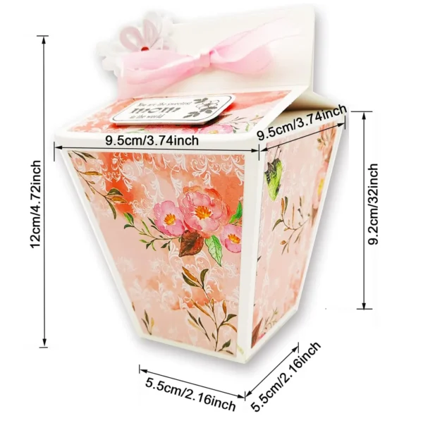 429 troquel suaje caja 3D prisma con decoraciones ejemplo 1