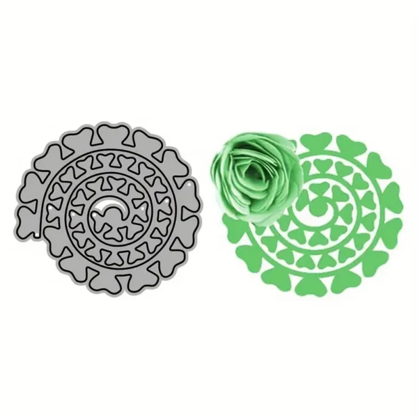Troquel suaje espiral para flor 3D de 60x55 mm ideal para scrapbooking, tarjetas y decoraciones