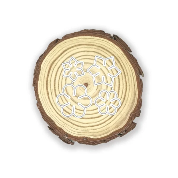 Troquel suaje de flores 3D con pétalos redondeados y en punta 30x34 mm para scrapbooking